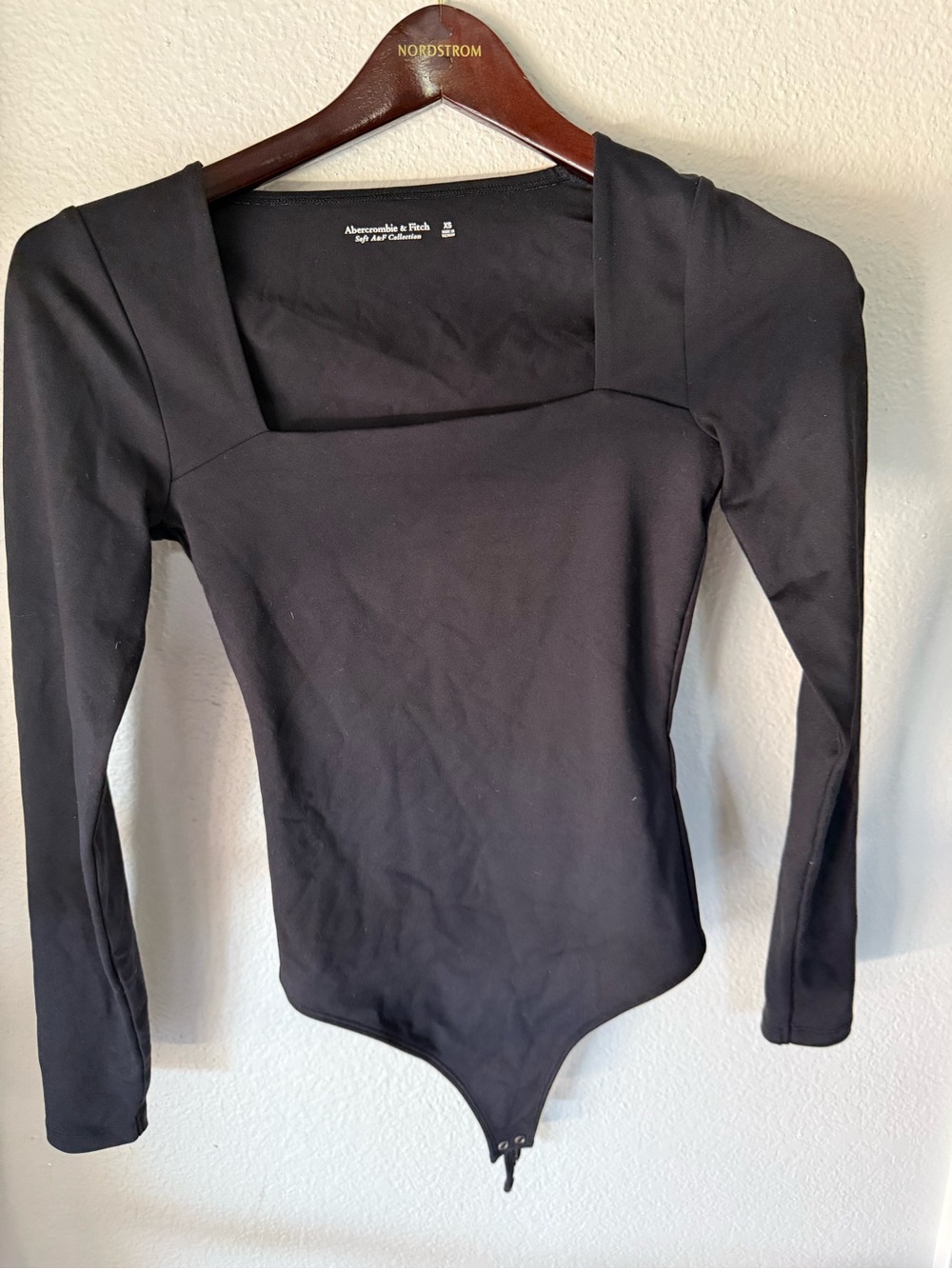 Abercrombie Soft A&F Black Square Neck Bodysuit XS